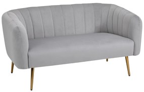 HOMCOM Canapea 2 Locuri Design Modern Captusita cu Cotiere si Spatar, Gri