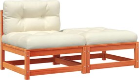 vidaXL Canapea de grădină fără cotiere, cu perne și taburet