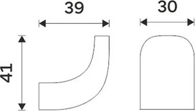 Cârlig de perete NIMCO NKC 30054-90 NIKAU negru mat