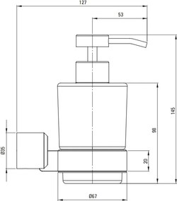 ARNIKA Dozator de săpun - montare pe perete ADA_N421 finisaj negru