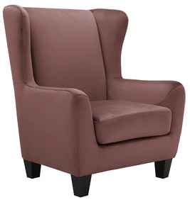 Fotoliu roz wing cu tapițerie din catifea Zhili - Støraa
