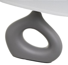 Veioză albă/gri din ceramică cu abajur textil (înălțime 30 cm) – Casa Selección