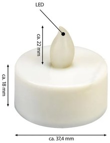 Set decorativ de LED-uri - 4 lumini de ceai - alb cald