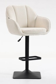 HR2055KW Scaun Crem din Boucle cu Bază Neagră
