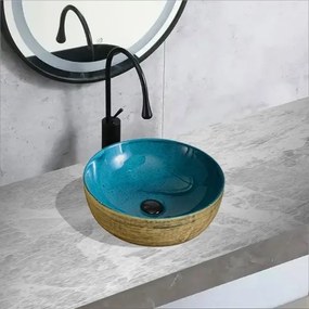 Lavoar Aplicat Luxury Line 41.5CM – Golden Turquoise HY8069D40