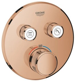 Grohe Grohtherm SmartControl Baterie dus cu termostat si 2 iesiri, rotunda, cupru (warm sunset)