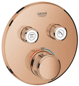 Grohe Grohtherm SmartControl Baterie dus cu termostat si 2 iesiri, rotunda, cupru (warm sunset)