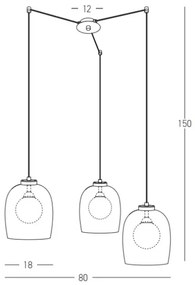 Lustră pe cablu 3xG9/5W/230V negru Zambelis 22145