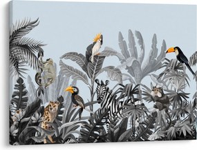 Tablou - Animale în pădurea tropicală (70x50 cm)
