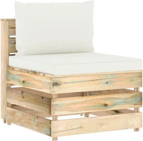 vidaXL Canapea de mijloc modulară cu perne, lemn verde tratat