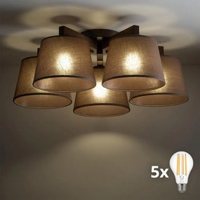 BRILAGI - lustra LED aplicată LATTE 5xE27/15W/230V pin/maro