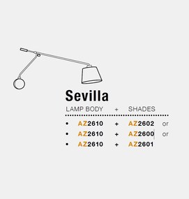 Aplica perete cu brat directionabil Sevilla gri