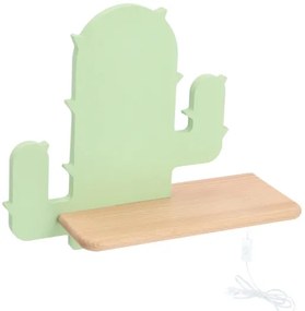 Aplică LED cu raft pentru copii CACTUS LED/4W/230V verde/lemn