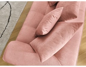 Canapea roz cu tapițerie din chenille 237 cm Whesley – Bobochic Paris