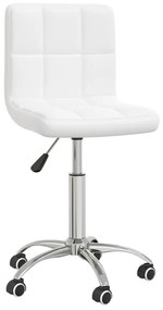 vidaXL Scaun de birou pivotant, alb, piele ecologică