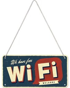 Placă metalică Free Wi-Fi, (20 x 10 cm)