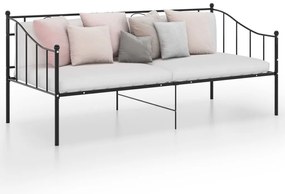 vidaXL Cadru de pat canapea, negru, 90x200 cm, metal