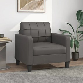 348640 vidaXL Canapea de o persoană, gri, 60 cm, piele ecologică