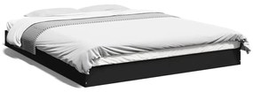 842015 vidaXL Cadru de pat, negru, 150x200 cm, lemn prelucrat