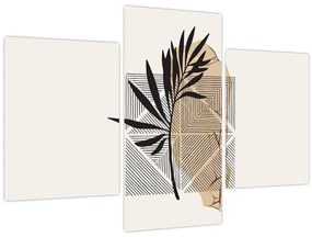 Tablou - Abstracție cu frunze tropicale N⁰1 (90x60 cm)