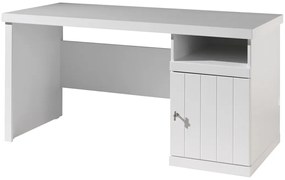 Birou pentru copii Robin alb din MDF și pin masiv cu dulap reversibil – Vipack