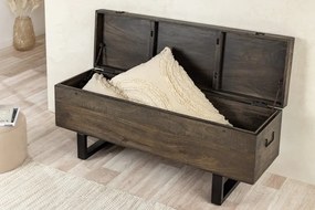 Cufar din lemn Factory Loft 115cm, maro taupe A-46414 VC