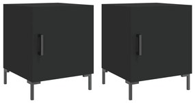 vidaXL Noptiere, 2 buc., negru, 40x40x50 cm, lemn compozit