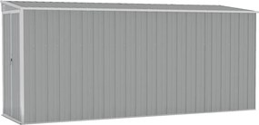 vidaXL Șopron grădină/montaj perete gri 118x382x178 cm oțel zincat