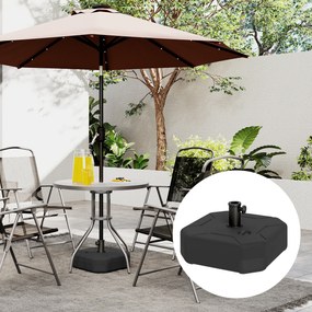 Outsunny Bază Pătrată pentru Umbrelă, Suport Greu pentru Umbrele de Exterior, Umplibil cu Nisip până la 25kg sau cu Apă până la 20kg, pentru Grădină, Piscină, Negru | Aosom Romania