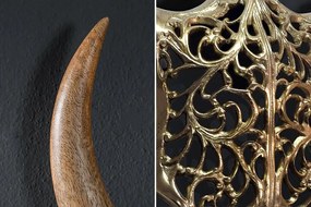 Decoratiune murala cap de taur auriu cu coarne EXOTIC BULL 60cm