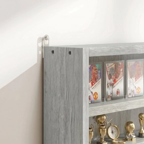 HOMCOM Dulap Tip Vitrină de Expoziție cu Rafturi Reglabile, Montată pe Perete, Negru | Aosom Romania