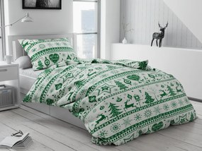 Lenjerie de pat bumbac Craciun verde Dimensiune lenjerie de pat: 70 x 90 cm | 140 x 220 cm