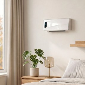 HOMCOM Încălzitor de Perete 2000 W cu 3 Moduri și Telecomandă, Alb | Aosom Romania
