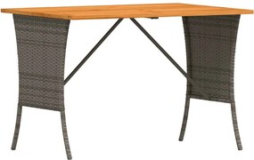 vidaXL Masa de gradina cu blat din lemn de salcam gri poliratan