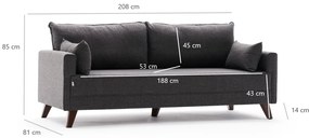 Canapea extensibilă Bellina (antracit). 1063007