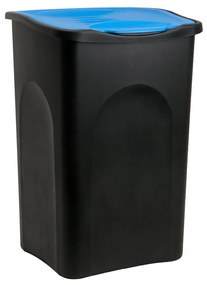 Cos gunoi cu capac Plastic Negru/Albastru 50 L