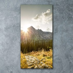 Tablou sticlă Apus de soare Tatra