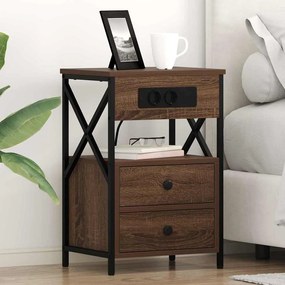 vidaXL Dulap de noapte Stejar brun 40 x 31 x 60 cm Lemn compozit
