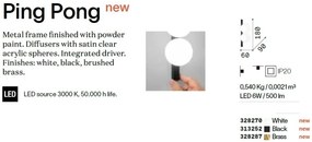 Aplica de perete LED design minimalist Ping pong ap2 negru