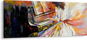 Tablou - Femeia cântând la pian (120x50 cm)