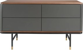 Comoda deosebita design LUX Dark Grey-Walnut 140x45cm