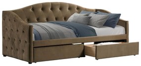 Pat de o persoană (divan) 90 cm Zonas (maro) (cu somieră) (cu sp. depozitare). 1116568