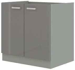 Dulap inferior de bucătărie Gonir 80 D 2F BB (gri + gri). 1032704