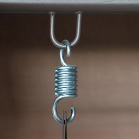 Outsunny Balansoar 3 Locuri Autoportant de Exterior, Cadru Rezistent, Șezut Căptușit cu Acoperiș Reglabil, Maro | Aosom Romania