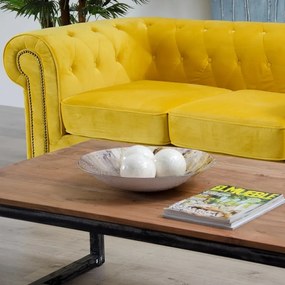 Platou decorativ din sticla Centro Galben-gri, 40cm SX-105310