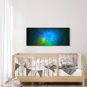 Tablou cu abstracțiune albastră (120x50 cm)