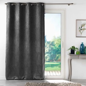 Draperie gri antracit blackout din catifea 135x280 cm Melodie – douceur d'intérieur