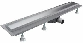 Set rigola pentru dus cu capac faiantabil Omnires Lowfix 80 cm argintiu