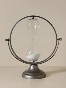Clepsidră decorativă din fier și sticlă, H45,5 cm, "Orbit"