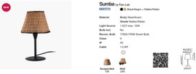 Veioza / Lampa de masa design natural din ratan SUMBA